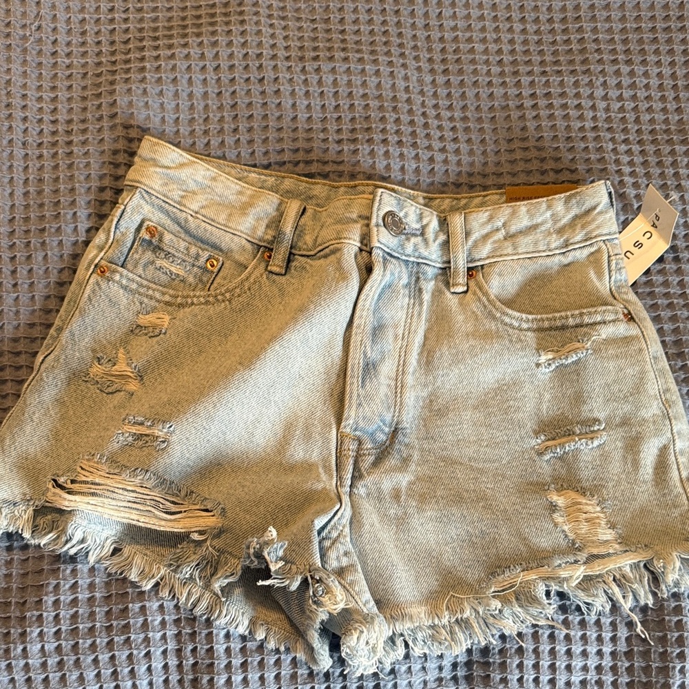 PacSun Light Blue Distressed Jean Shorts